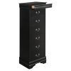 Traditional Design Louis Phillippe Style 1pc Lingerie Chest of 7x Drawers Black Finish Hidden Drawers Wooden Furniture