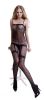 Blancho SE-114 Sexy Black Sheer Dots Lace Cami Body Stocking With Black Bow - Black - Medium