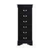 Traditional Design Louis Phillippe Style 1pc Lingerie Chest of 7x Drawers Black Finish Hidden Drawers Wooden Furniture