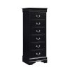Traditional Design Louis Phillippe Style 1pc Lingerie Chest of 7x Drawers Black Finish Hidden Drawers Wooden Furniture