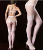 Blancho SE-2103-WHITE Sheer Wire Pattern Lace Stockcing Pantyhose - White - Medium