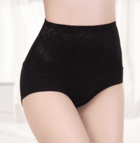 High Waist Lace Panties (Option: Black-L)
