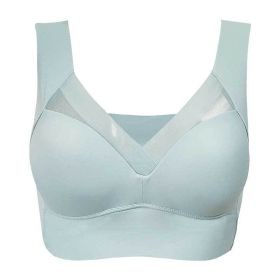 Receiving Breast Bra Without Steel Ring Ladies Vest Underwear (Option: Grey blue-3XL-1PC)