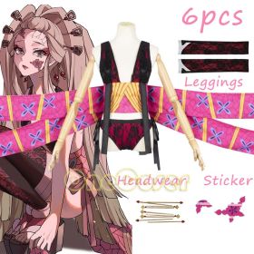 Season 2 Entertainment District Arc Daki Cosplay Costume Headwear Anime Demon Slayer Kimetsu No Yaiba Sexy Uniform Girls Women (size: XL)