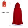 150CM Christmas Santa Cape Adult Child Cosplay Christmas Mantle Red Velvet Hooded Cape Cloak Sexy Costumes Carnival Party Club