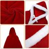 150CM Christmas Santa Cape Adult Child Cosplay Christmas Mantle Red Velvet Hooded Cape Cloak Sexy Costumes Carnival Party Club