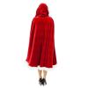 3 Size Red Velvet Hooded Cape Cloak Sexy Santa Cosplay Christmas Costumes Women Carnival Party Clubwear Winter Warm Overcoat